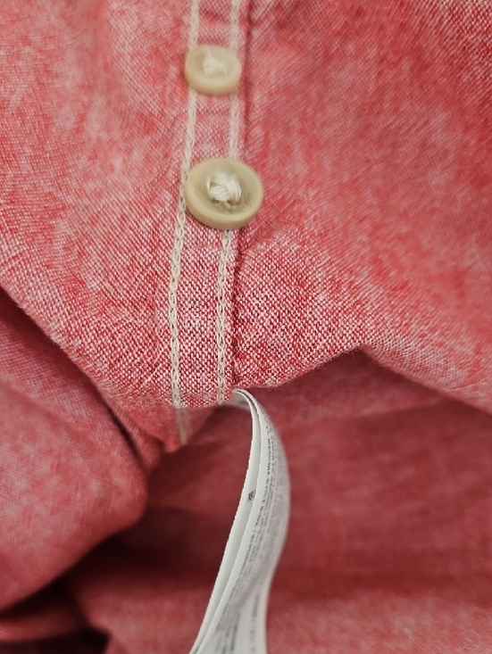 Abercrombie & Fitch Muscle Fit Button Up Shirt Small Red Distressed Look Cotton - Picture 10 of 10